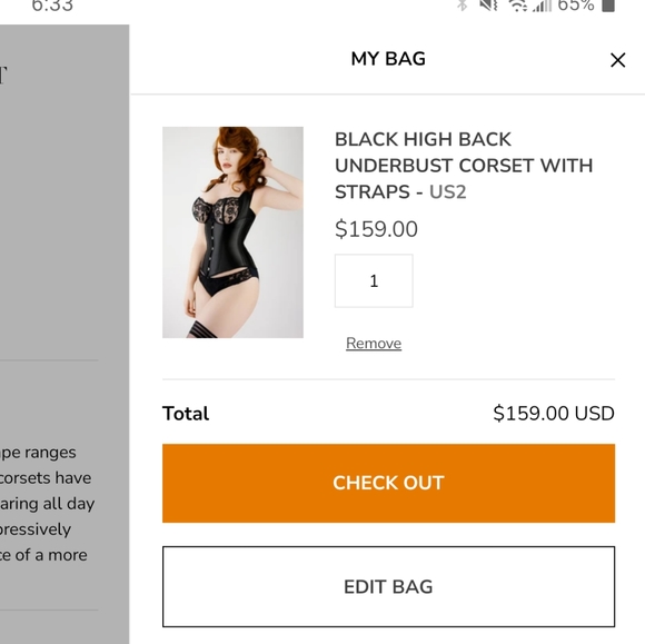 Black High Back Underbust Corset With Straps US6 NWOT - Picture 11 of 11